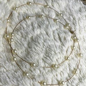 Gold Pearl Big Hoops